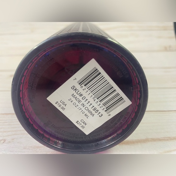 Starbucks Studded Plum Purple Grid Disco Holiday Cold Cup Tumbler 24oz - Picture 2 of 8